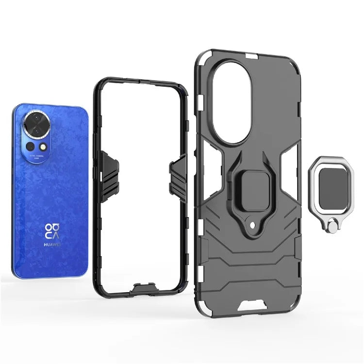 For Huawei nova 12 5G Back Case Shockproof PC +TPU Phone Cover with Ring Kickstand