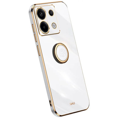 XINLI For Xiaomi Redmi Note 13 Pro 5G / Poco X6 5G Case TPU Phone Back Cover Electroplating Edge with Kickstand