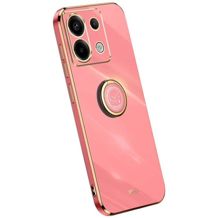 XINLI For Xiaomi Redmi Note 13 Pro 5G / Poco X6 5G Case TPU Phone Back Cover Electroplating Edge with Kickstand