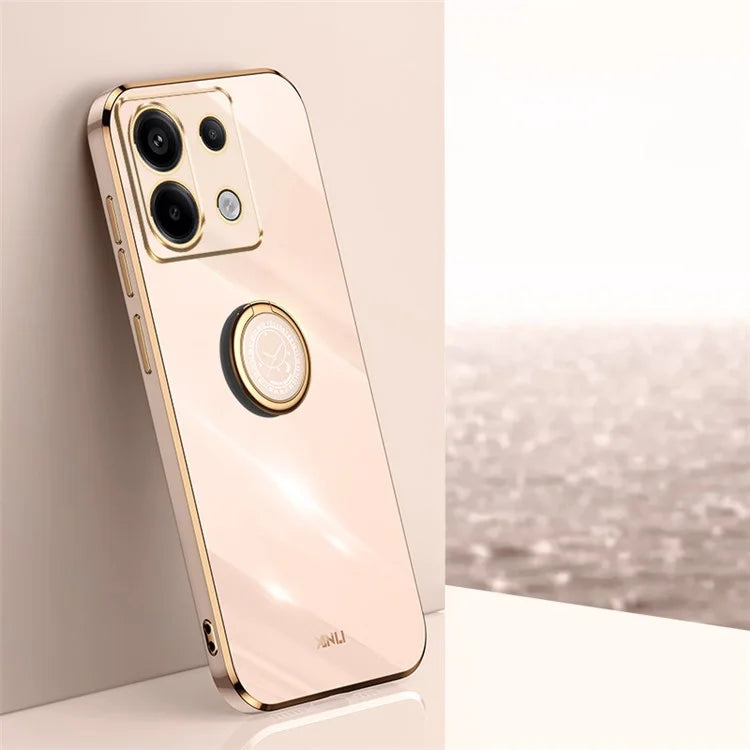 XINLI For Xiaomi Redmi Note 13 Pro 5G / Poco X6 5G Case TPU Phone Back Cover Electroplating Edge with Kickstand
