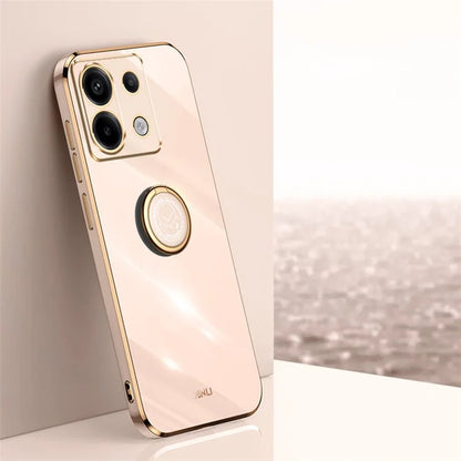XINLI For Xiaomi Redmi Note 13 Pro 5G / Poco X6 5G Case TPU Phone Back Cover Electroplating Edge with Kickstand