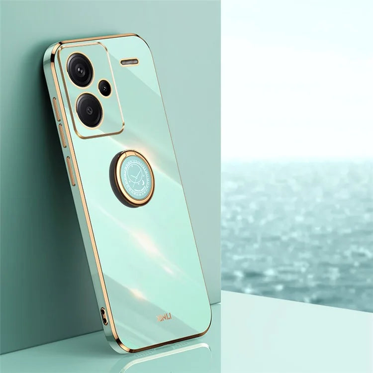 XINLI For Xiaomi Redmi Note 13 Pro+ 5G Case with Ring Kickstand TPU Phone Back Cover