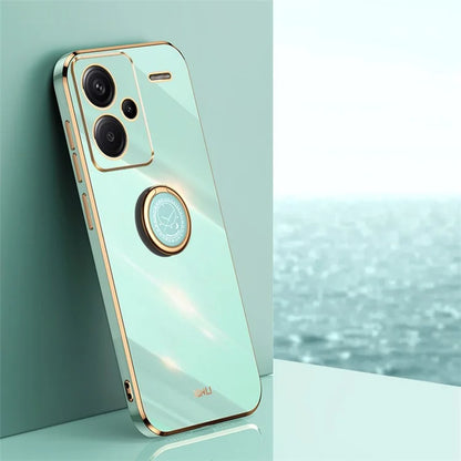 XINLI For Xiaomi Redmi Note 13 Pro+ 5G Case with Ring Kickstand TPU Phone Back Cover