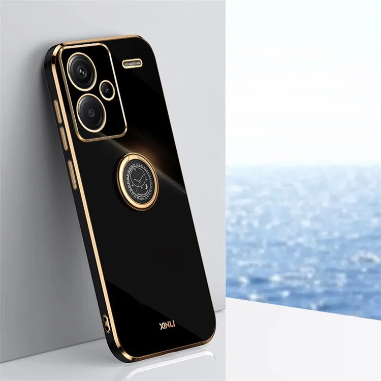 XINLI For Xiaomi Redmi Note 13 Pro+ 5G Case with Ring Kickstand TPU Phone Back Cover