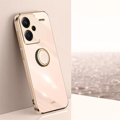 XINLI For Xiaomi Redmi Note 13 Pro+ 5G Case with Ring Kickstand TPU Phone Back Cover