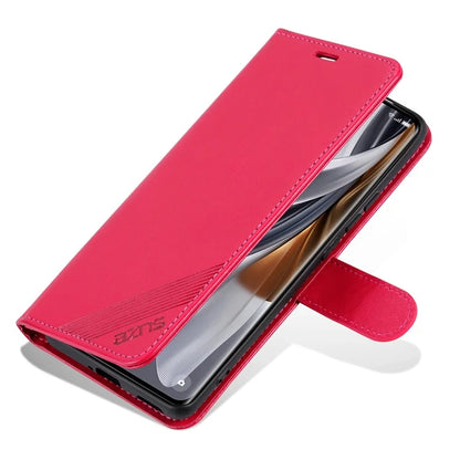 AZNS For Oppo Find X7 Ultra Leather Case Flip Wallet Phone Stand Shockproof Cover