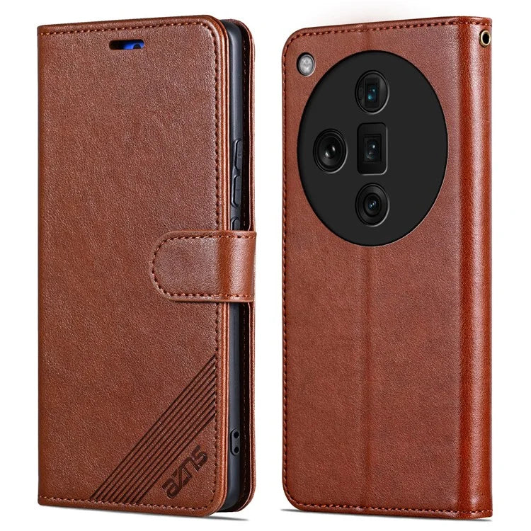 AZNS For Oppo Find X7 Ultra Leather Case Flip Wallet Phone Stand Shockproof Cover