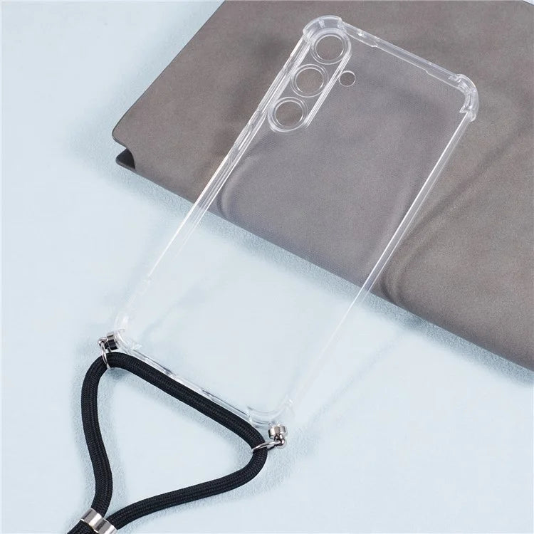 For Samsung Galaxy A55 5G Case Transparent Phone Cover Four Corner Airbags