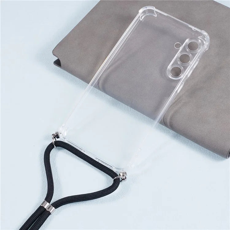 For Samsung Galaxy A55 5G Case Transparent Phone Cover Four Corner Airbags