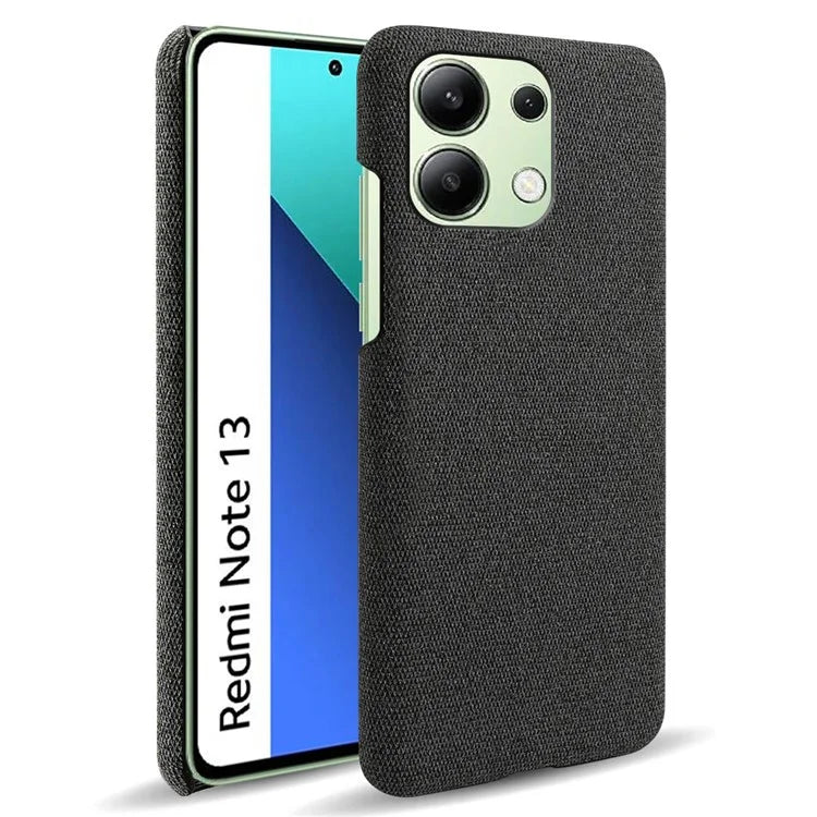 For Xiaomi Redmi Note 13 4G Phone Case Hard PC+Cloth Anti-slip Cover