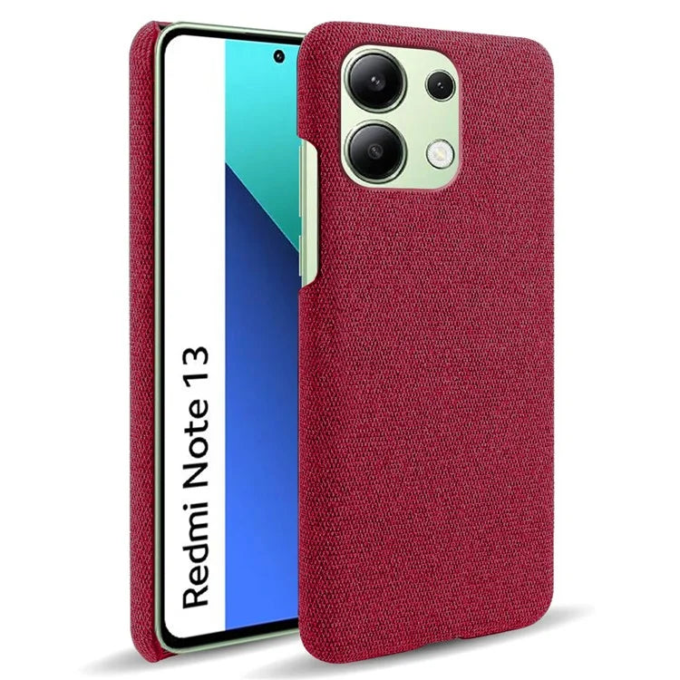 For Xiaomi Redmi Note 13 4G Phone Case Hard PC+Cloth Anti-slip Cover