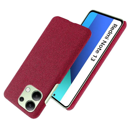 For Xiaomi Redmi Note 13 4G Phone Case Hard PC+Cloth Anti-slip Cover