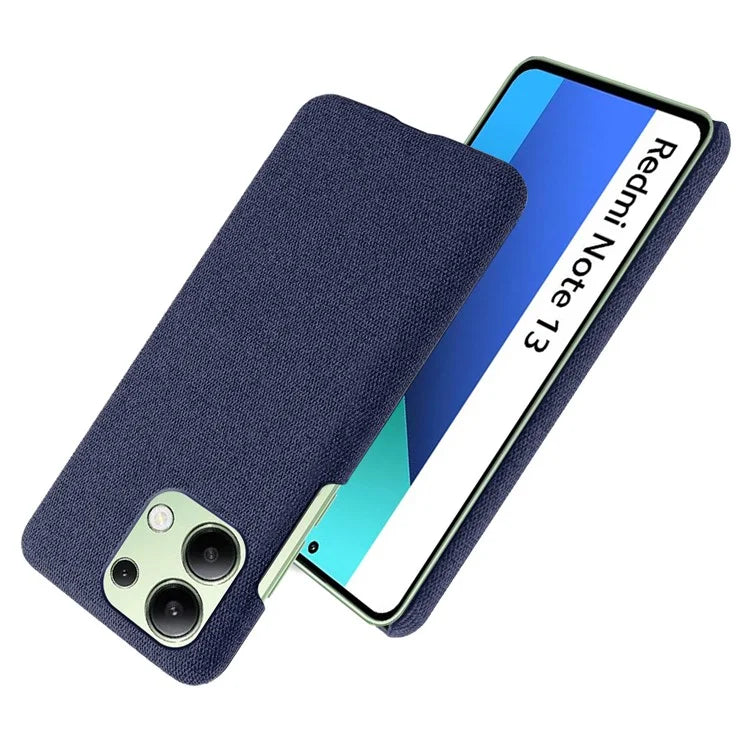 For Xiaomi Redmi Note 13 4G Phone Case Hard PC+Cloth Anti-slip Cover