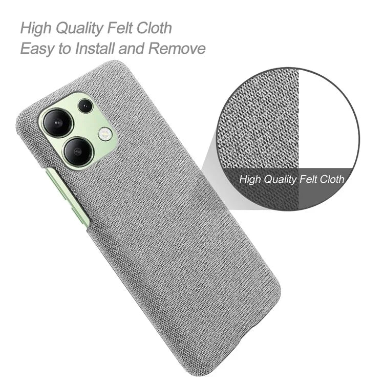 For Xiaomi Redmi Note 13 4G Phone Case Hard PC+Cloth Anti-slip Cover
