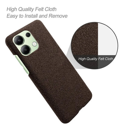 For Xiaomi Redmi Note 13 4G Phone Case Hard PC+Cloth Anti-slip Cover