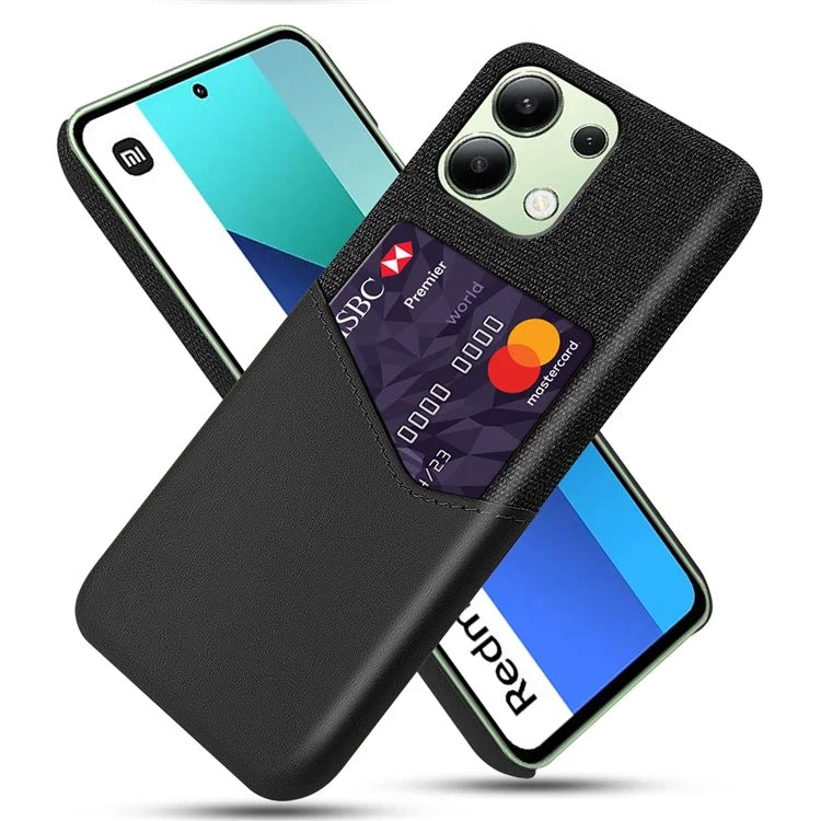For Xiaomi Redmi Note 13 4G Phone Case PU Leather+PC Cover with Card Holder Slot