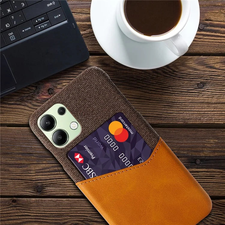 For Xiaomi Redmi Note 13 4G Phone Case PU Leather+PC Cover with Card Holder Slot