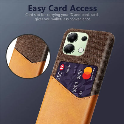 For Xiaomi Redmi Note 13 4G Phone Case PU Leather+PC Cover with Card Holder Slot