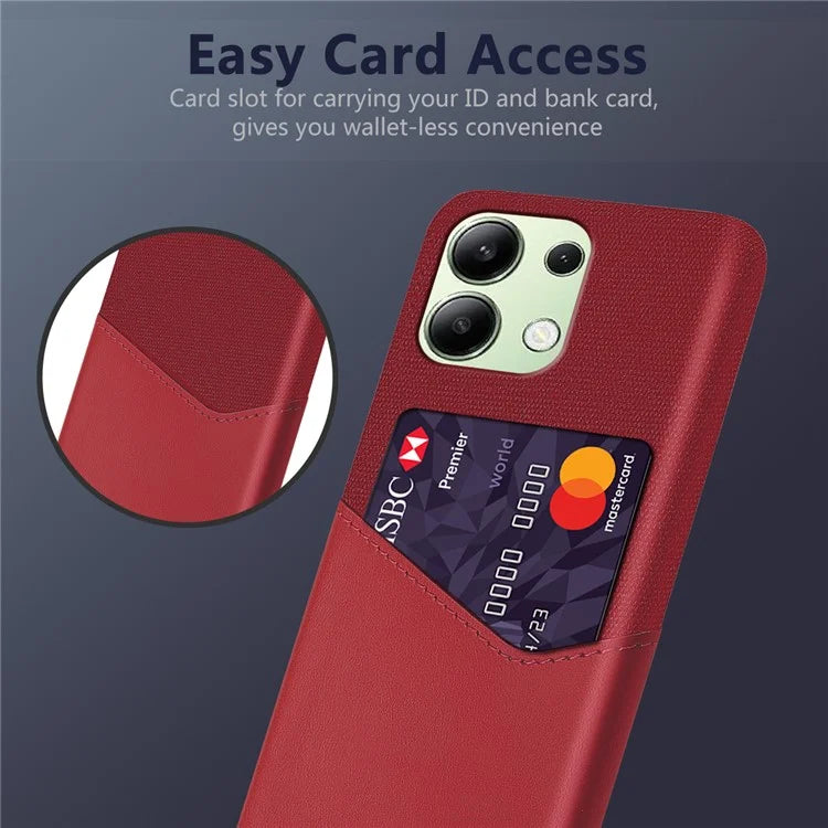 For Xiaomi Redmi Note 13 4G Phone Case PU Leather+PC Cover with Card Holder Slot