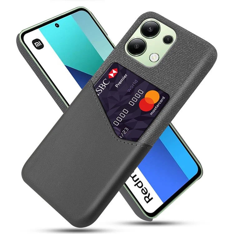 For Xiaomi Redmi Note 13 4G Phone Case PU Leather+PC Cover with Card Holder Slot