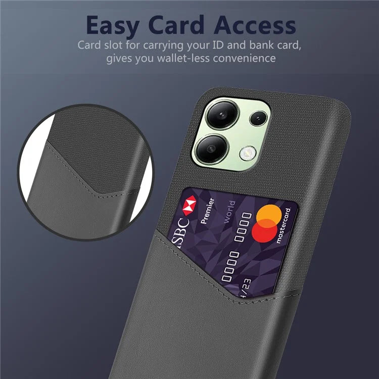 For Xiaomi Redmi Note 13 4G Phone Case PU Leather+PC Cover with Card Holder Slot
