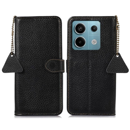 For Xiaomi Redmi Note 13 Pro 5G / Poco X6 5G Phone Case Genuine Cow Leather Cover Card Holder