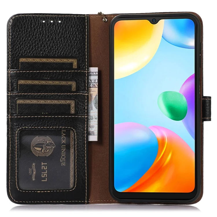 For Xiaomi Redmi Note 13 Pro 5G / Poco X6 5G Phone Case Genuine Cow Leather Cover Card Holder