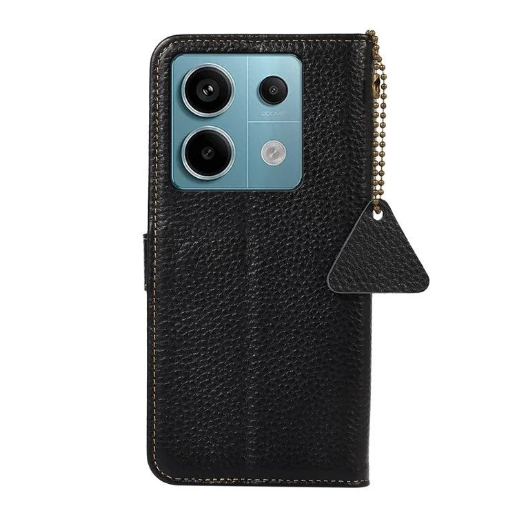 For Xiaomi Redmi Note 13 Pro 5G / Poco X6 5G Phone Case Genuine Cow Leather Cover Card Holder