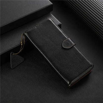 For Xiaomi Redmi Note 13 Pro 5G / Poco X6 5G Phone Case Genuine Cow Leather Cover Card Holder