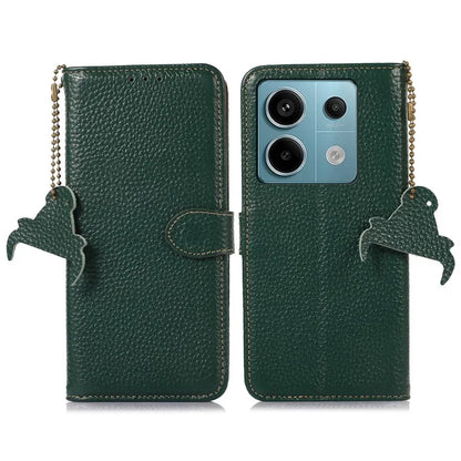 For Xiaomi Redmi Note 13 Pro 5G / Poco X6 5G Phone Case Genuine Cow Leather Cover Card Holder
