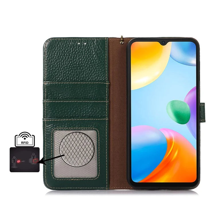 For Xiaomi Redmi Note 13 Pro 5G / Poco X6 5G Phone Case Genuine Cow Leather Cover Card Holder