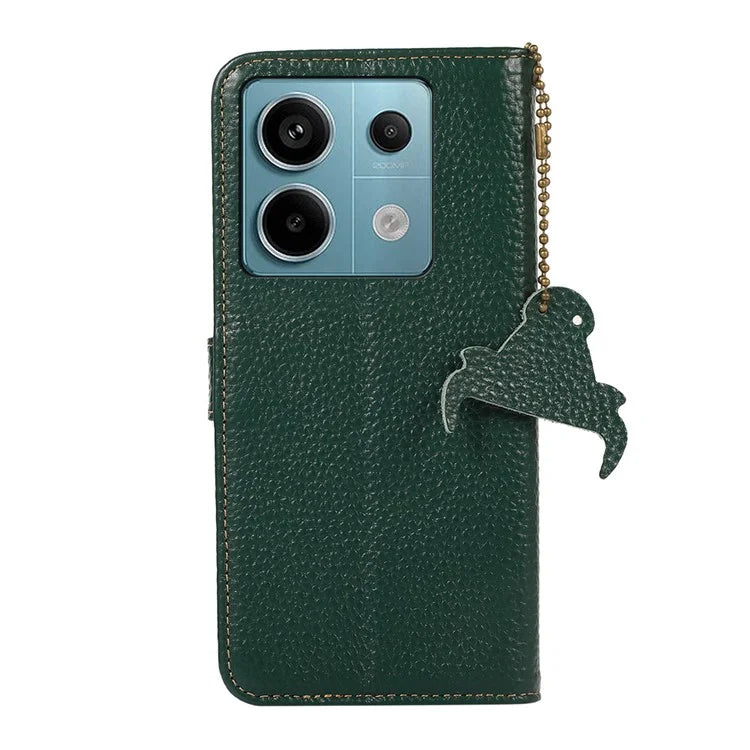For Xiaomi Redmi Note 13 Pro 5G / Poco X6 5G Phone Case Genuine Cow Leather Cover Card Holder