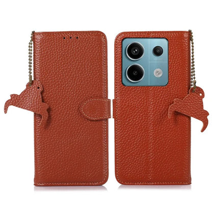 For Xiaomi Redmi Note 13 Pro 5G / Poco X6 5G Phone Case Genuine Cow Leather Cover Card Holder