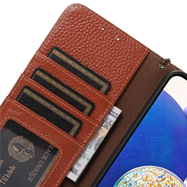 For Xiaomi Redmi Note 13 Pro 5G / Poco X6 5G Phone Case Genuine Cow Leather Cover Card Holder