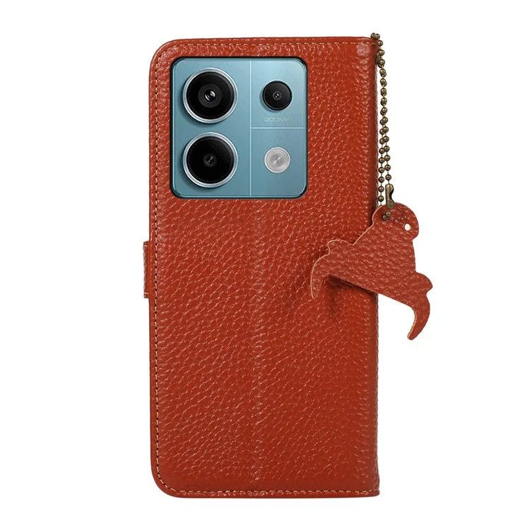 For Xiaomi Redmi Note 13 Pro 5G / Poco X6 5G Phone Case Genuine Cow Leather Cover Card Holder