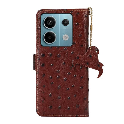 For Xiaomi Redmi Note 13 Pro 5G / Poco X6 5G Case Genuine Cow Leather RFID Blocking Phone Cover
