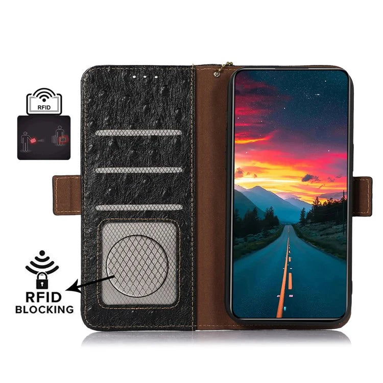 For Xiaomi Redmi Note 13 Pro 5G / Poco X6 5G Case Genuine Cow Leather RFID Blocking Phone Cover