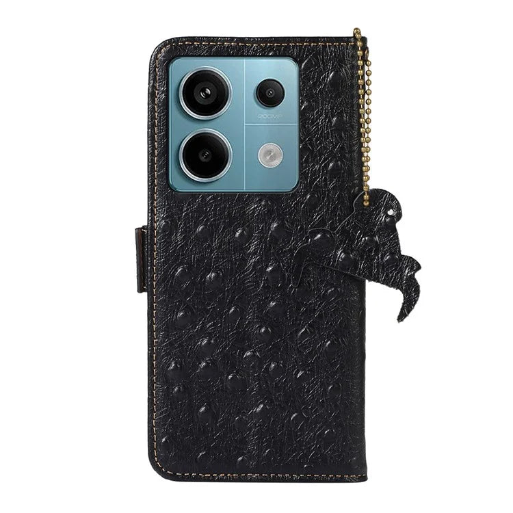 For Xiaomi Redmi Note 13 Pro 5G / Poco X6 5G Case Genuine Cow Leather RFID Blocking Phone Cover