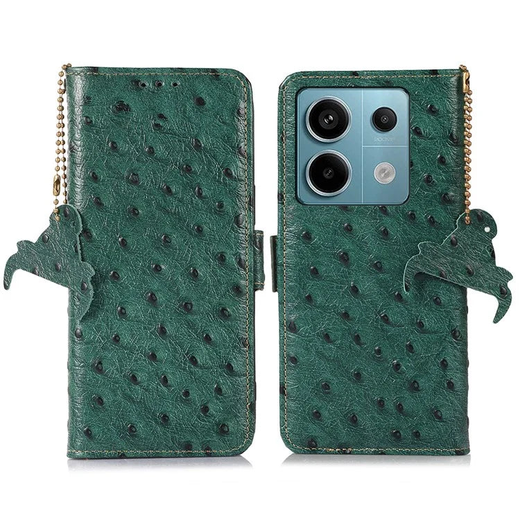 For Xiaomi Redmi Note 13 Pro 5G / Poco X6 5G Case Genuine Cow Leather RFID Blocking Phone Cover