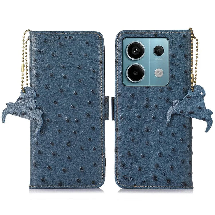 For Xiaomi Redmi Note 13 Pro 5G / Poco X6 5G Case Genuine Cow Leather RFID Blocking Phone Cover