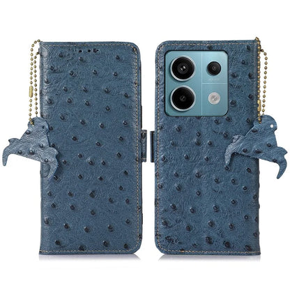 For Xiaomi Redmi Note 13 Pro 5G / Poco X6 5G Case Genuine Cow Leather RFID Blocking Phone Cover