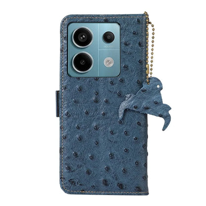 For Xiaomi Redmi Note 13 Pro 5G / Poco X6 5G Case Genuine Cow Leather RFID Blocking Phone Cover