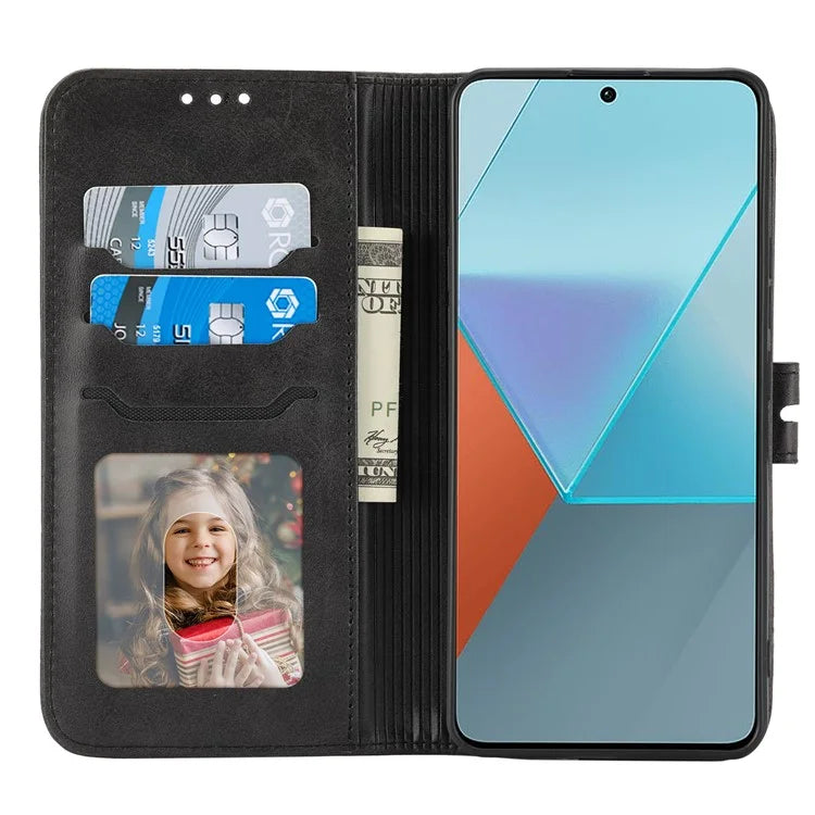 For Xiaomi Redmi Note 13 Pro 5G / Poco X6 5G Leather Case Happy Cat Pattern Folding Stand Phone Cover