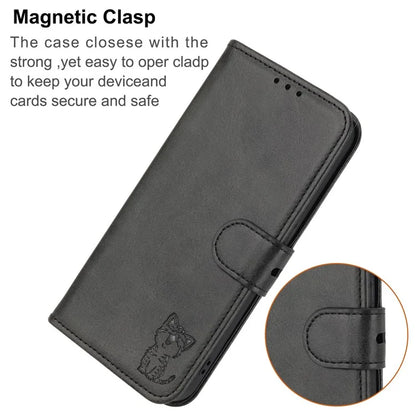 For Xiaomi Redmi Note 13 Pro 5G / Poco X6 5G Leather Case Happy Cat Pattern Folding Stand Phone Cover