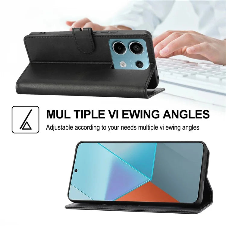 For Xiaomi Redmi Note 13 Pro 5G / Poco X6 5G Leather Case Happy Cat Pattern Folding Stand Phone Cover