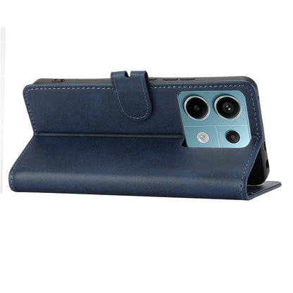 For Xiaomi Redmi Note 13 Pro 5G / Poco X6 5G Leather Case Happy Cat Pattern Folding Stand Phone Cover