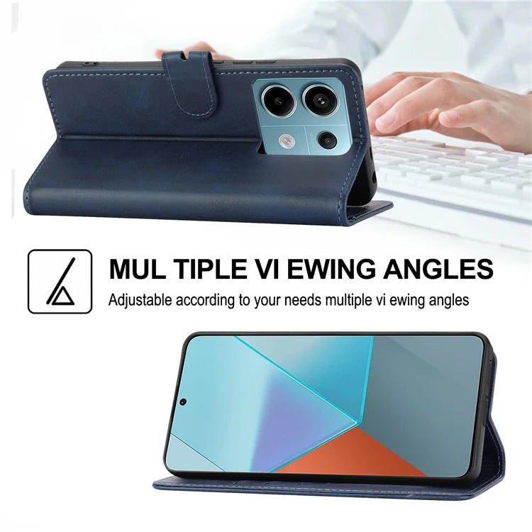 For Xiaomi Redmi Note 13 Pro 5G / Poco X6 5G Leather Case Happy Cat Pattern Folding Stand Phone Cover
