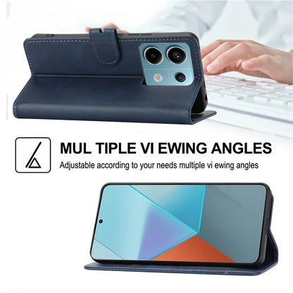 For Xiaomi Redmi Note 13 Pro 5G / Poco X6 5G Leather Case Happy Cat Pattern Folding Stand Phone Cover
