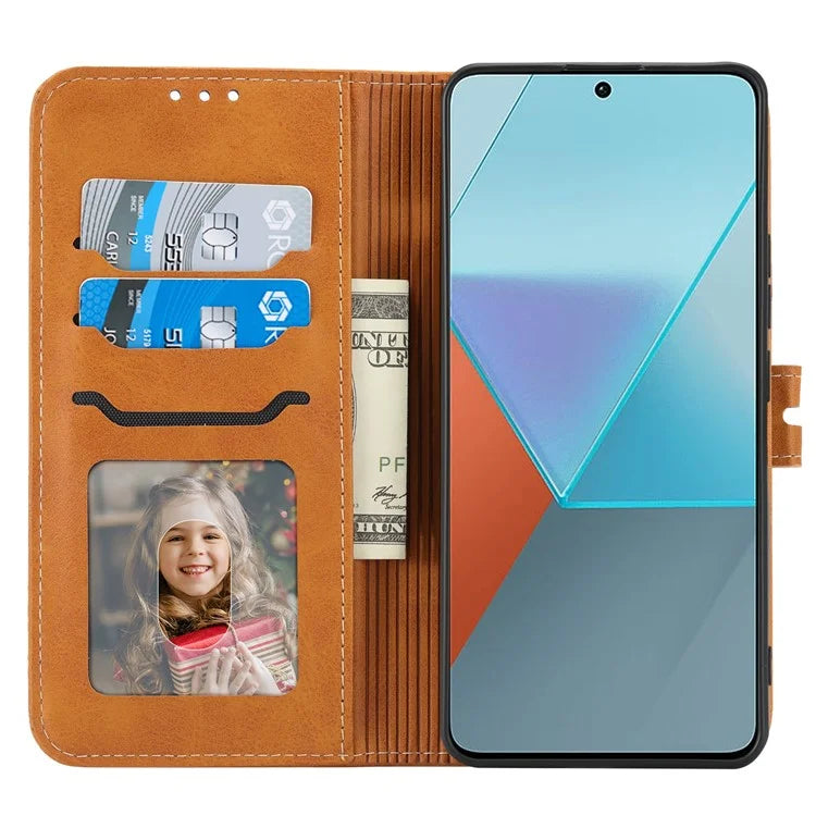 For Xiaomi Redmi Note 13 Pro 5G / Poco X6 5G Leather Case Happy Cat Pattern Folding Stand Phone Cover