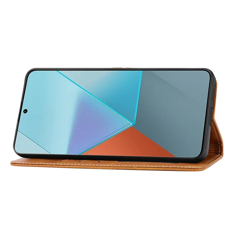 For Xiaomi Redmi Note 13 Pro 5G / Poco X6 5G Leather Case Happy Cat Pattern Folding Stand Phone Cover